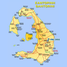 Villa Deus in Santorini Map
